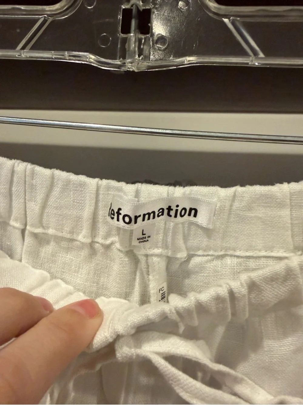 NWOT Reformation Olina Linen Pants - White